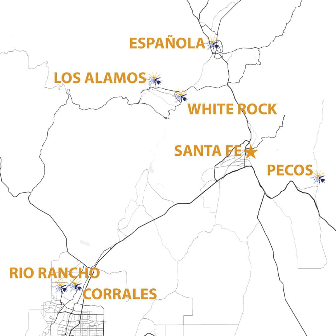 A Map of the areas that Pro-Tech Electrical services.
